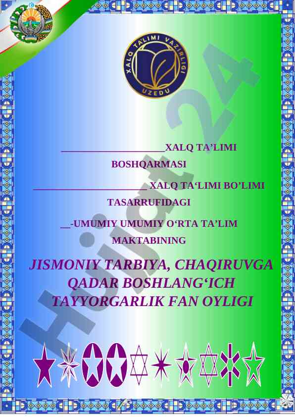 Maktabda jismoniy tarbiya oyligini o‘tkazish qo‘llanmasi