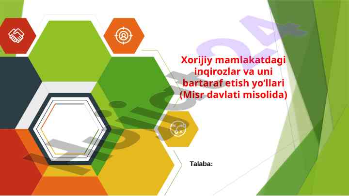 Xorijiy mamlakatlardagi inqirozlar va hal qilish yo'llari