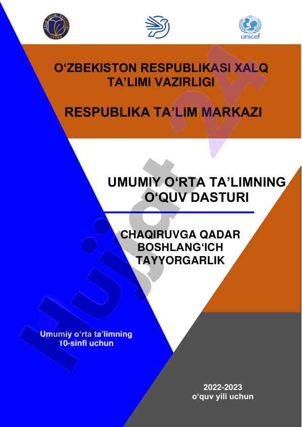 O‘quv dasturi va boshlang‘ich tayyorgarlik xususiyatlari