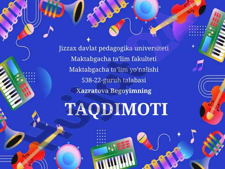 Maktabgacha taqdimotidagi musiqaviylik o'yinlari