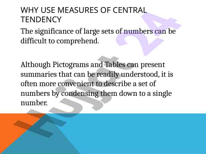 Measures of central tendency in data analysis