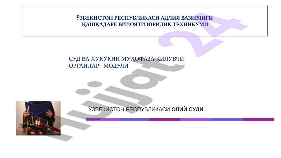 Sud va huquqni muhofaza qiluvchi organlar moduli