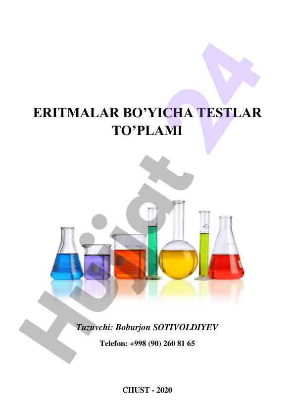 Eritmalar bo'yicha testlar to'plami