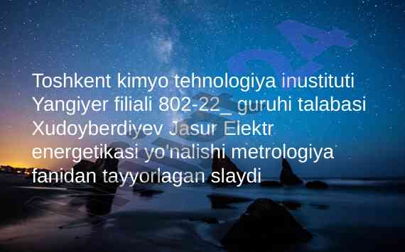 Metrologiya fanidan standartlashtirish mavzusi