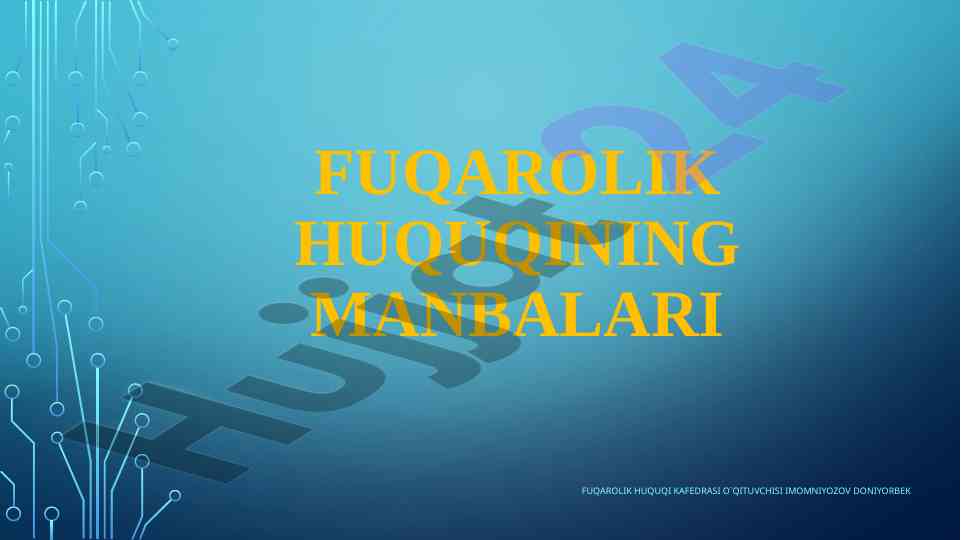 Fuqarolik huquqining manbalari tushunchasi va turlari