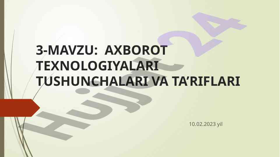 Axborot texnologiyalari tushunchalari va ta’riflari