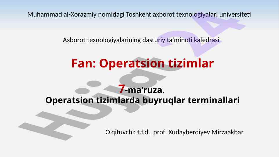 Operatsion tizimlarda buyruqlar terminallari
