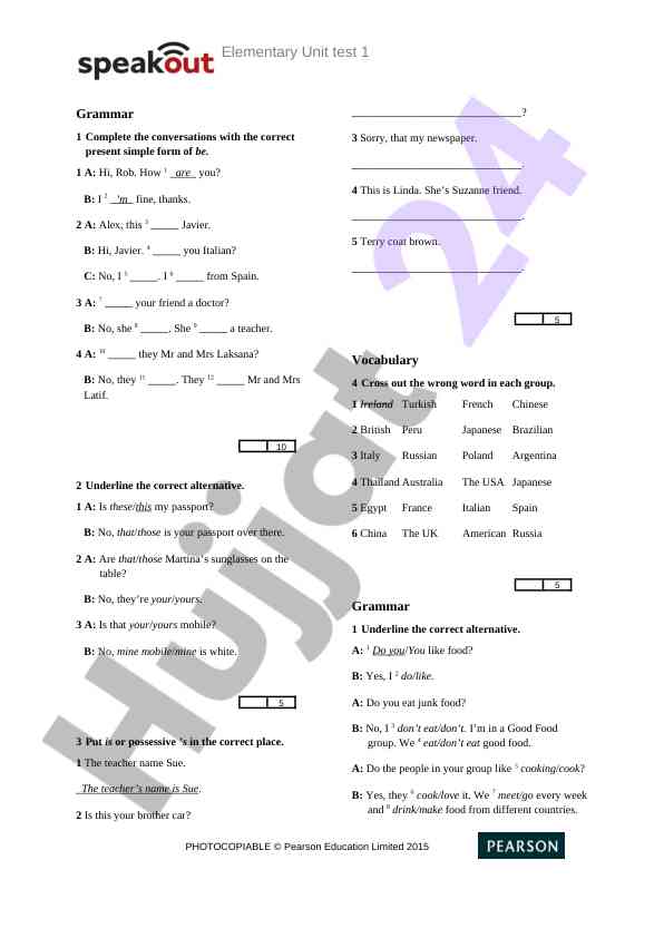 Present simple grammar exercises for beginners