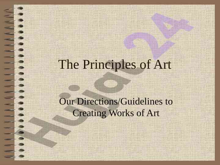 The principles of art guidelines for creating works