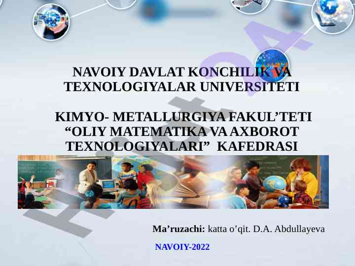 Oliy matematika va axborot texnologiyalari darslari