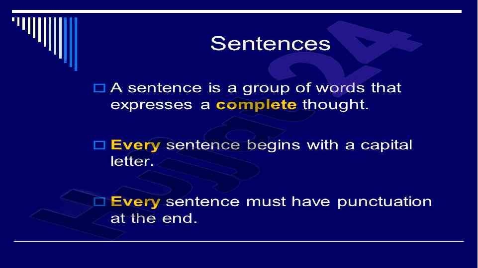 Types and structures of english sentences