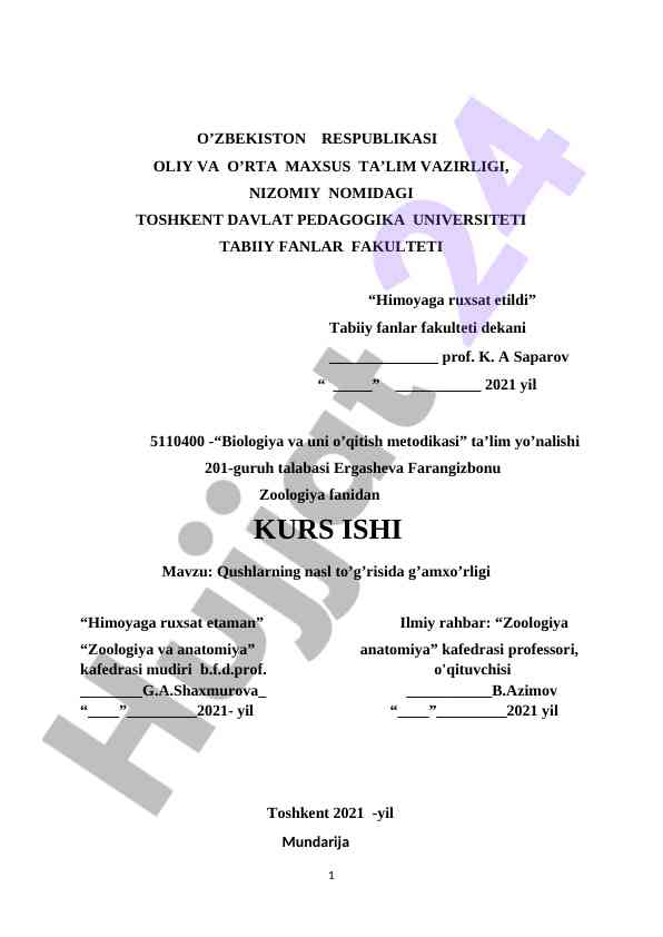 Qushlarning nasl to’g’risida g’amxo’rligi