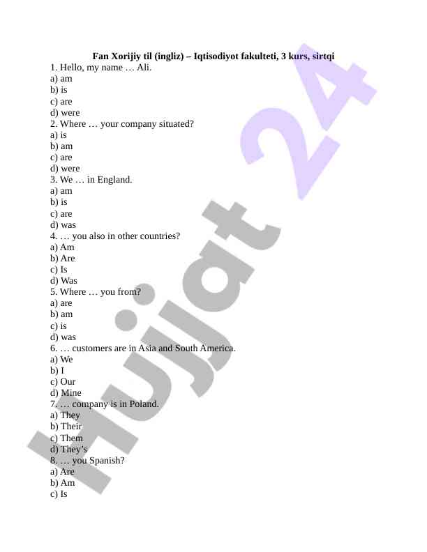 English language practice exercises for economics
