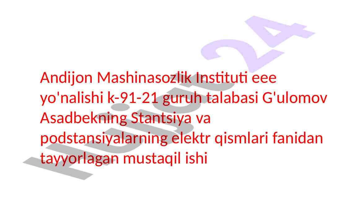 Elektr tizimi elementlarining nominal kuchlanishi