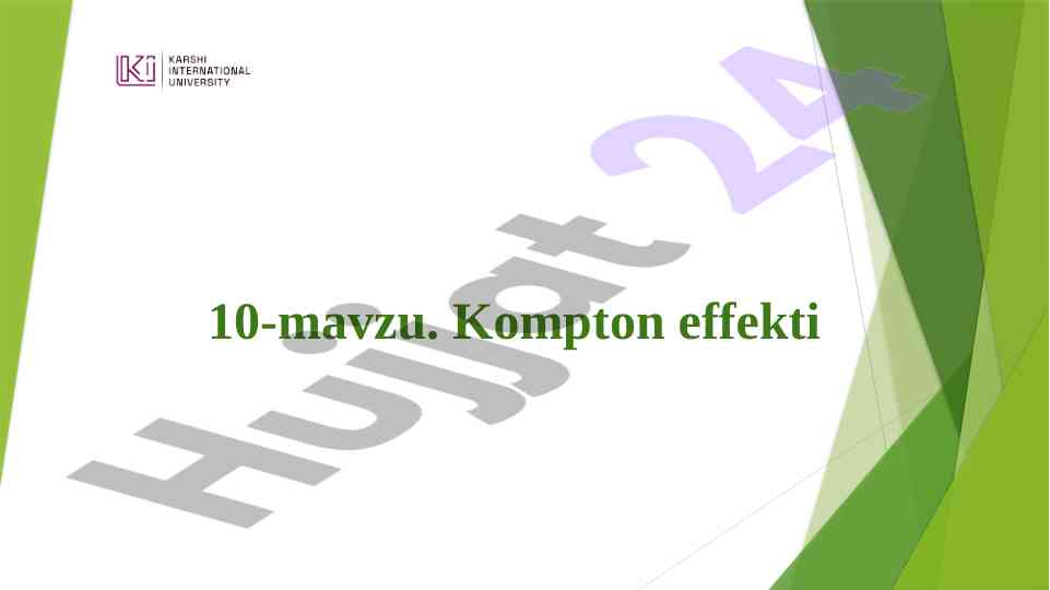 Kompton effekti haqida ma'lumotlar