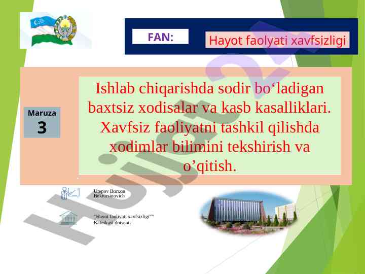 Hayot faoliyati xavfsizligi: baxtsiz hodisalar tahlili