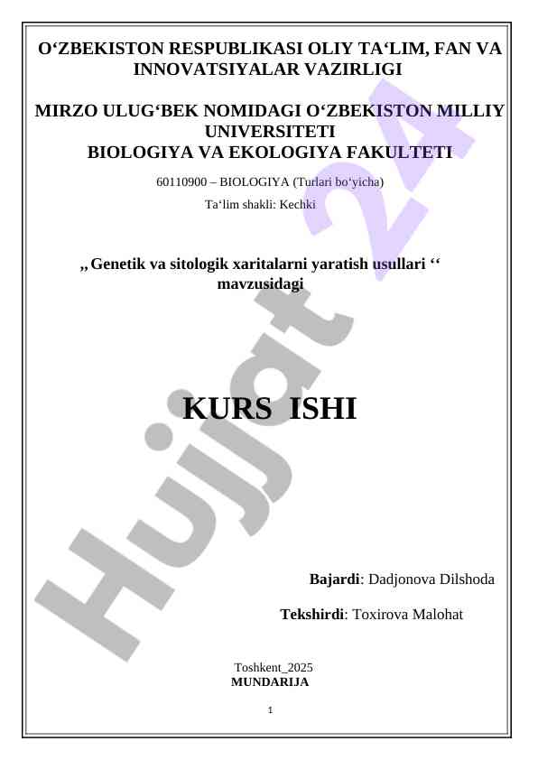 Genetik va sitologik xaritalarni yaratish usullari