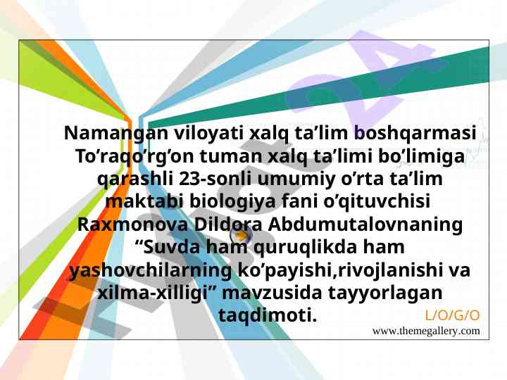 Suvda ham quruqlikda yashovchilarning ko’payishi