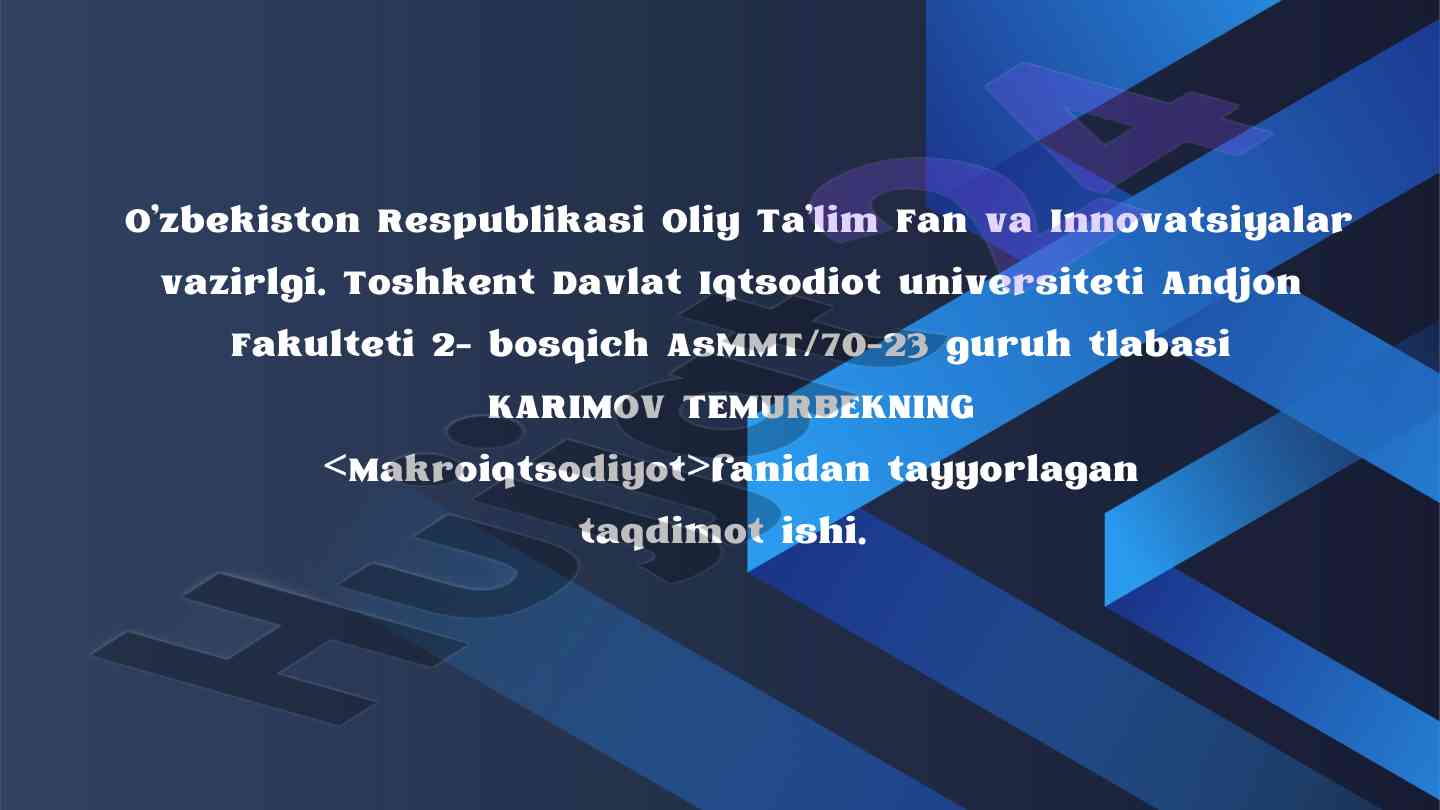 Pul-kredit siyosati taqdimoti
