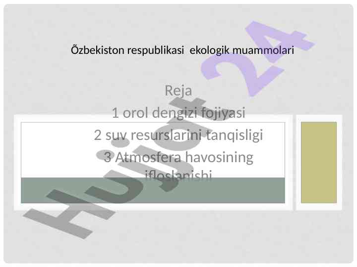 O‘zbekistondagi ekologik muammolar tahlili