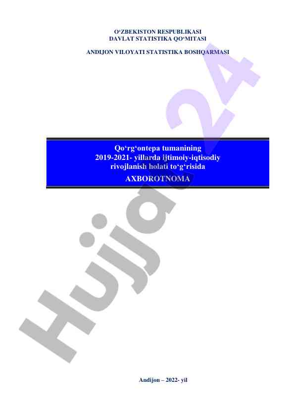 Ijtimoiy-iqtisodiy rivojlanish holati 2019-2021