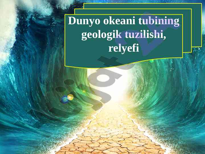 Dunyo okeani tubining geologik tuzilishi va reliefi
