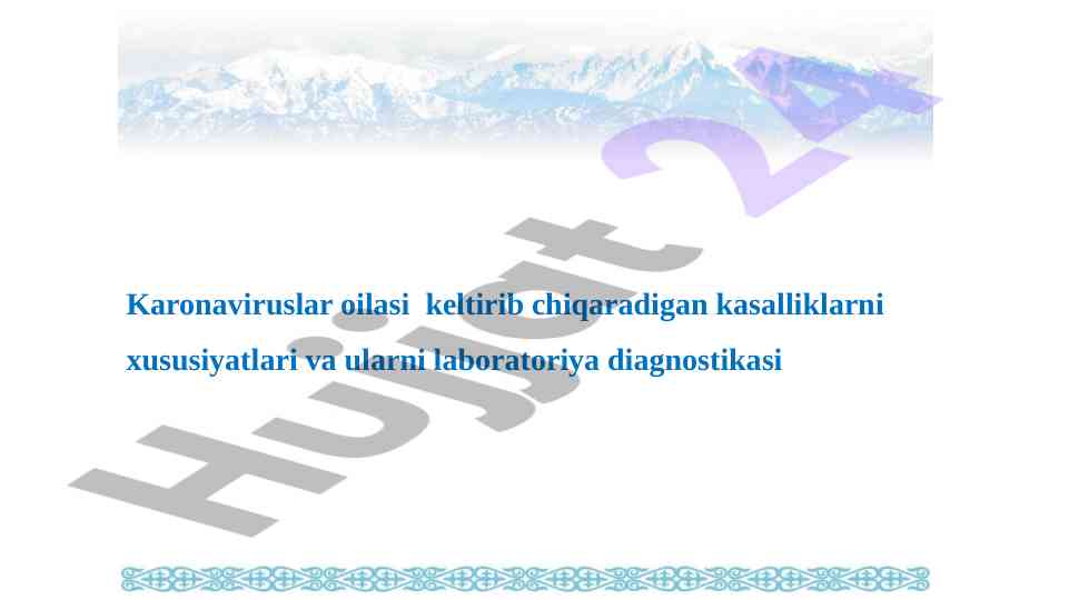 Koronavirus infeksiyasi covid-19: klinik protokol