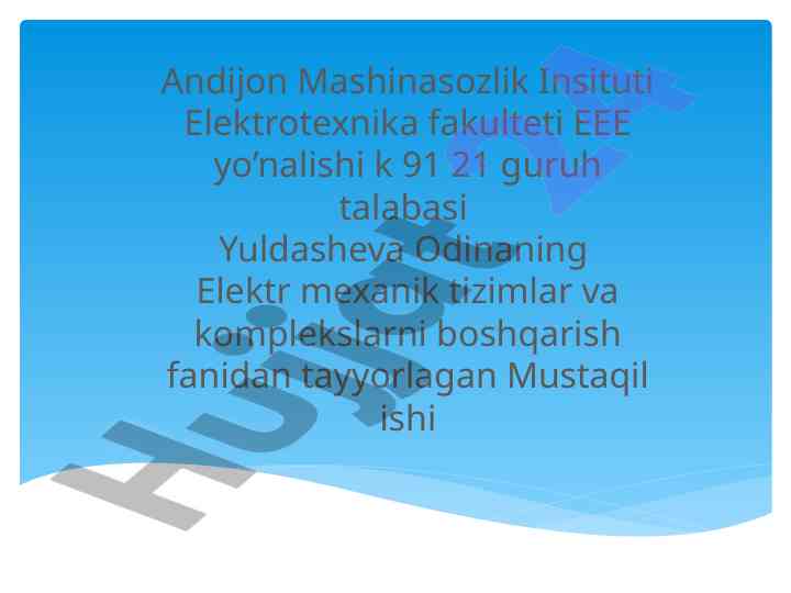 Oʻzgarmas tok zanjirini tormozlash texnologiyasi