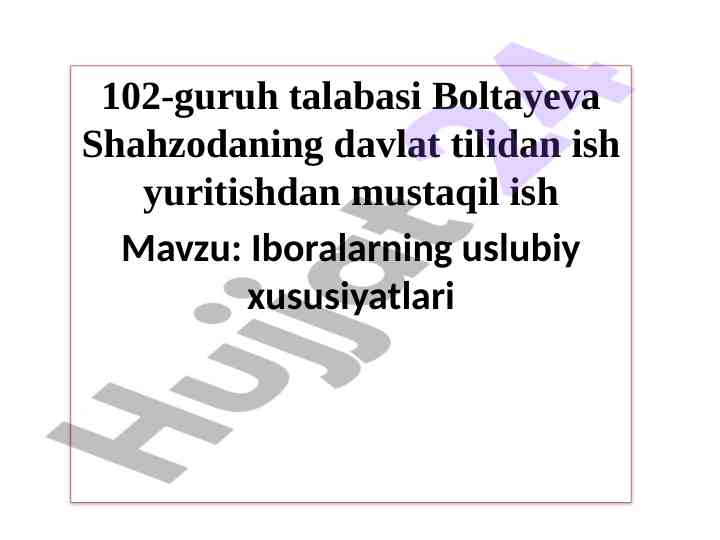 Iboralarning uslubiy xususiyatlari tahlili