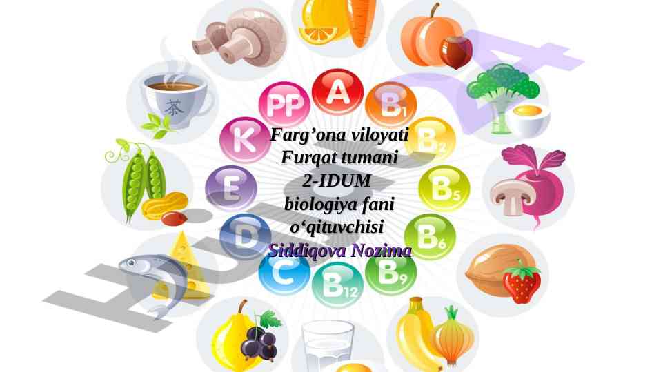 O‘quvchilarga vitaminlar haqida dars ishlanmasi