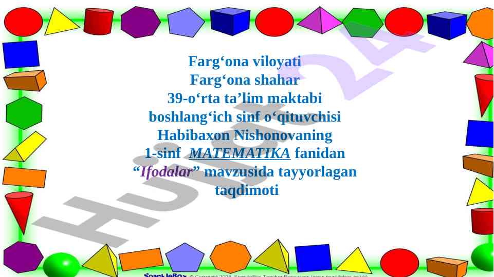 Matematika fanida ifodalar mavzusi taqdimoti