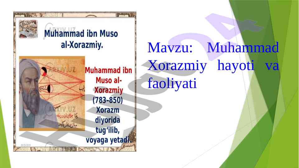 Muhammad Xorazmiy Haqida Maqola