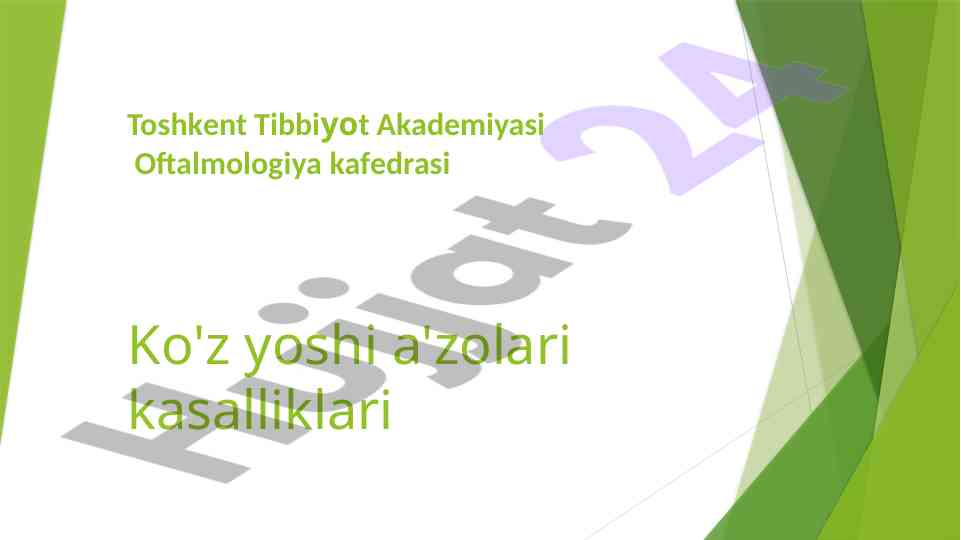Ko'z yoshi a'zolari kasalliklari tahlili
