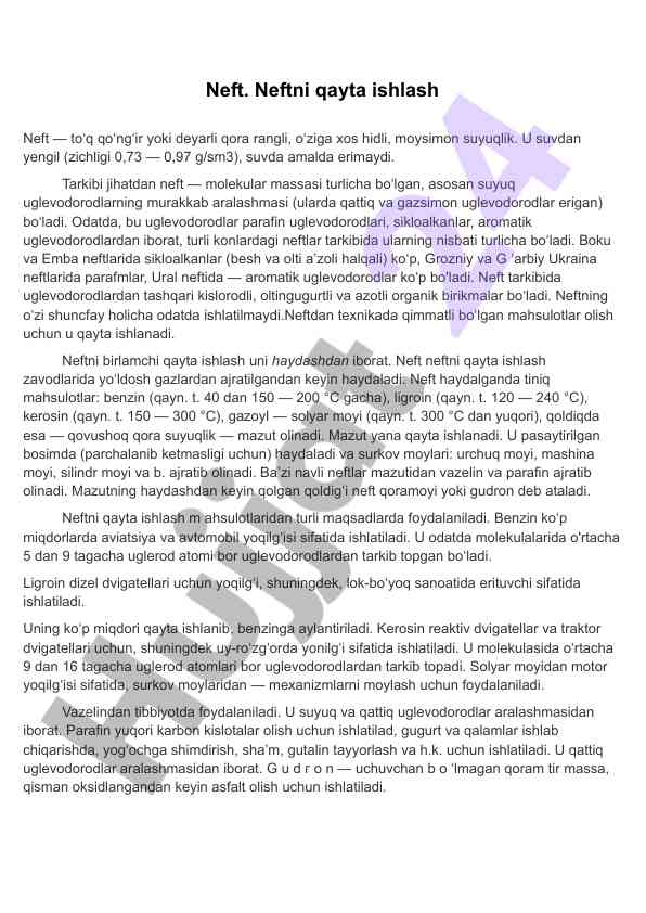 Neftni qayta ishlash protsessi va muhimligi
