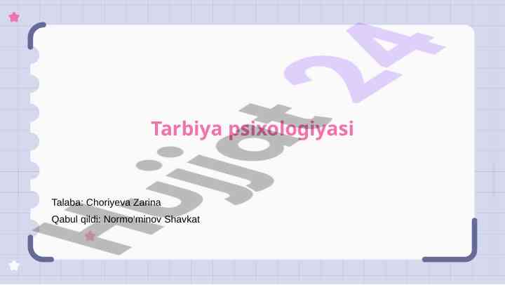 Ta'lim psixologiyasiga kirish asosiy nazariyalar