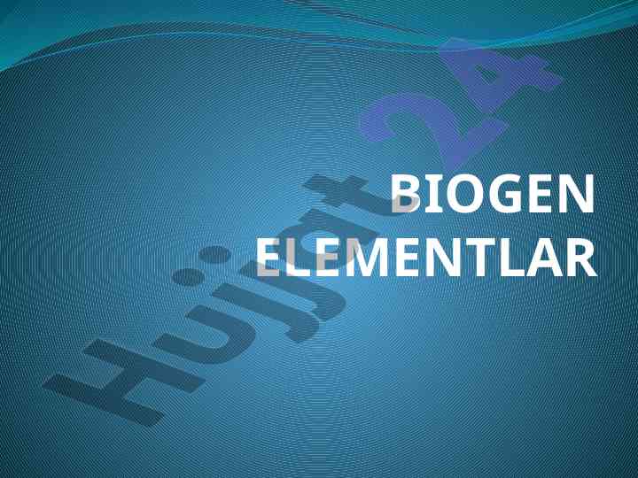 Biogen elementlar va ularning tirik organizmdagi ahamiyati