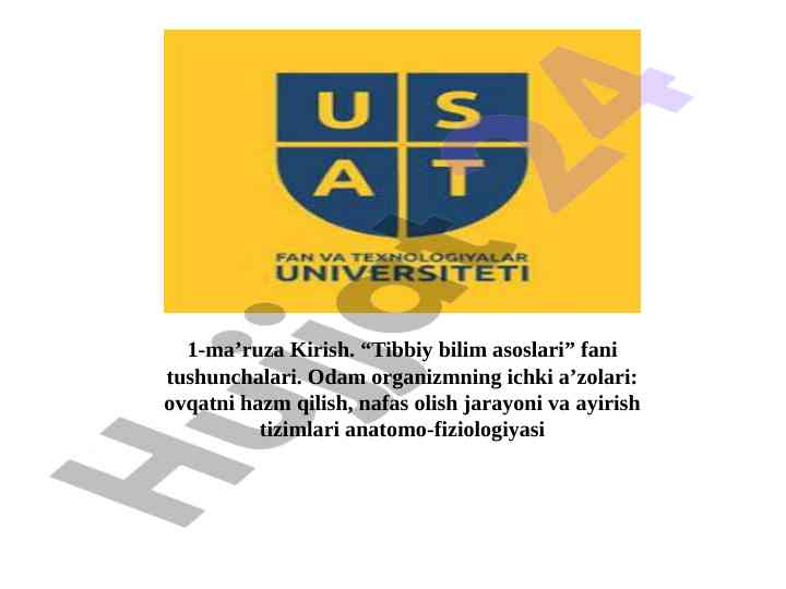 Tibbiy bilim asoslari fani tushunchalari