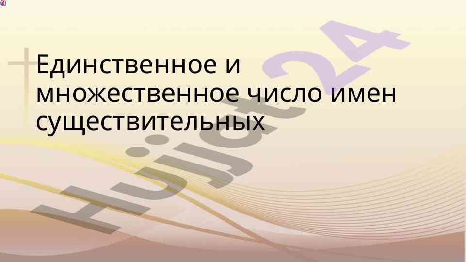 Eдинственное и множественное число имен существительных