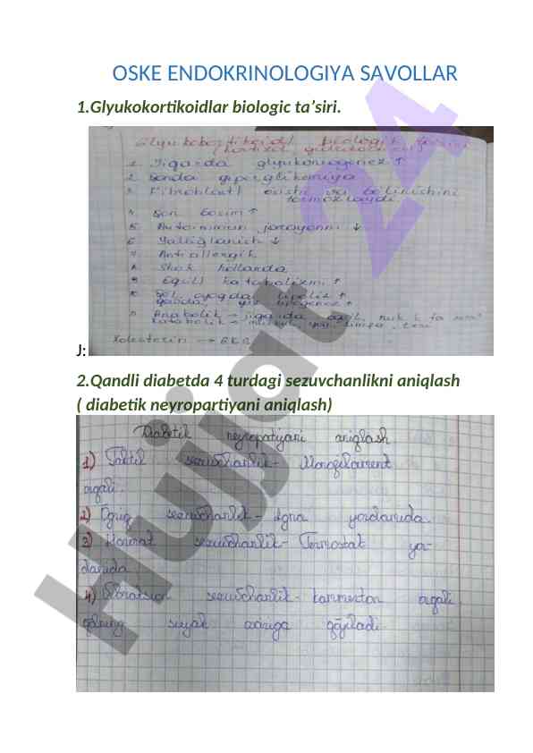Endokrinologiyada glyukokortikoidlar va qandli diabet