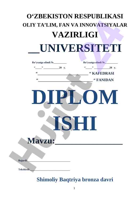 Shimoliy Baqtriya Bronza Davri Qabilalari Tarixi