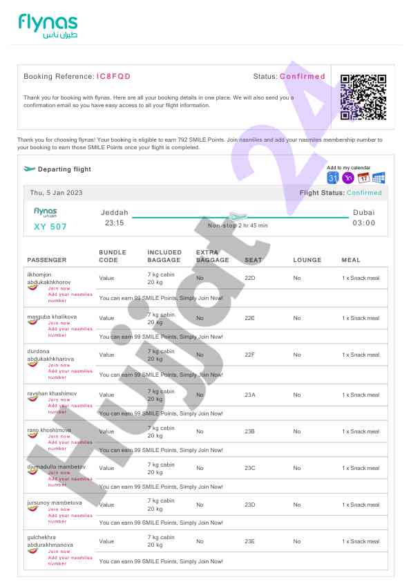 Earning smile points on flynas bookings