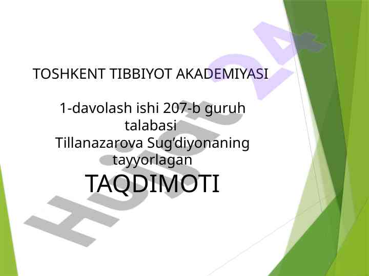 Maktabgacha ta'lim muassasalari gigiyenasi taqdimoti