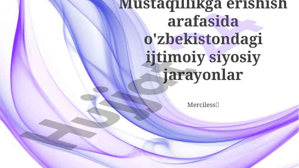 O'zbekistonda mustaqillik arafasidagi ijtimoiy jarayonlar