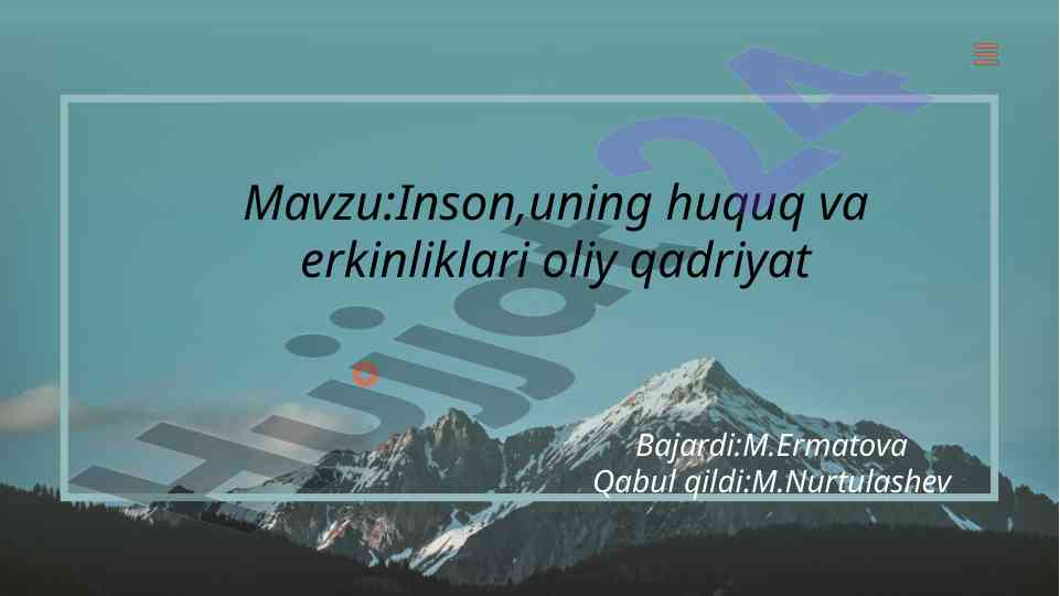Inson huquq va erkinliklari muammolari