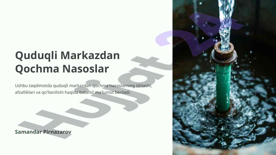 Quduqli markazdan qochma nasoslar haqida taqdimot