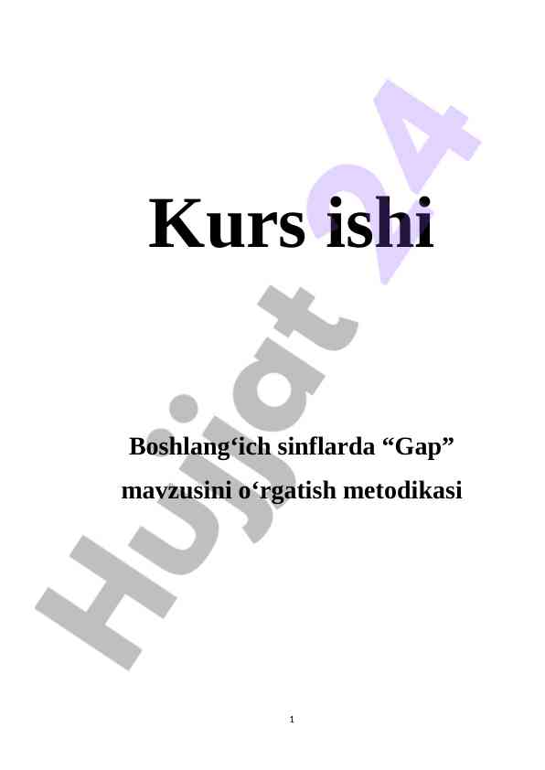 Boshlang‘ich sinflarda gap mavzusini o‘rganish metodikasi