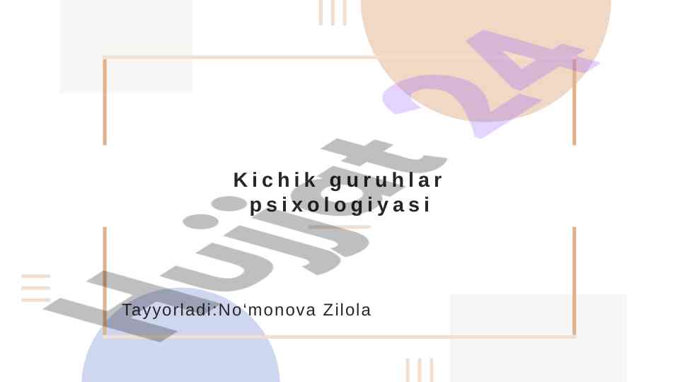 Kichik guruhlar psixologiyasi va ijtimoiy muammolar