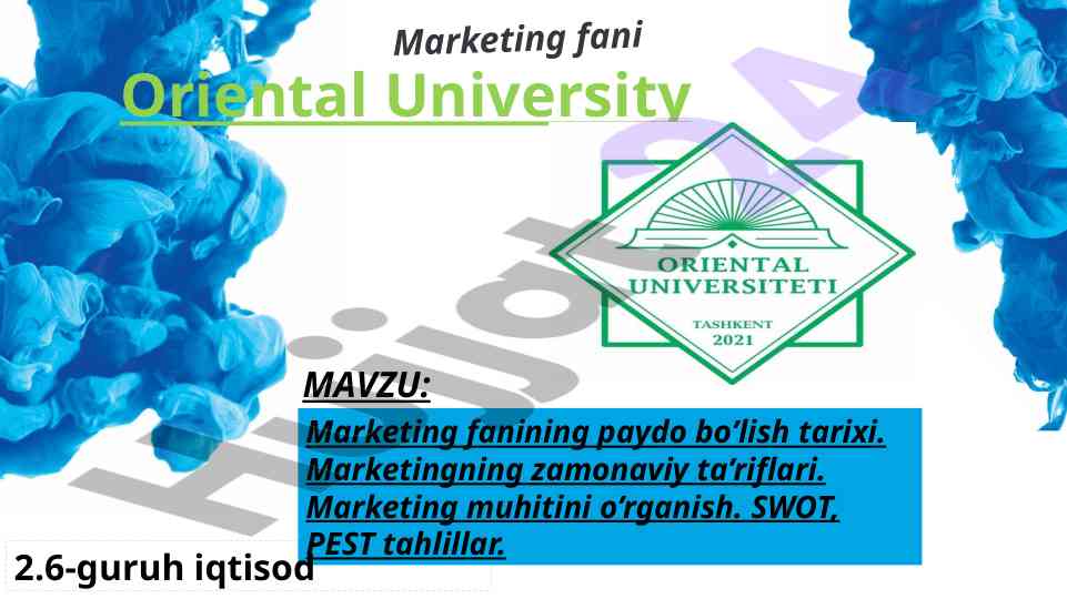 Marketing fanining paydo bo’lish tarixi va tahlillar