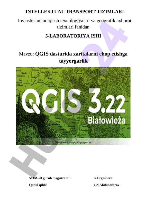 Qgis dasturida xaritalarni chop etishga tayyorlash