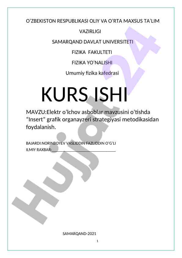 Elektr o’lchov asboblarida grafik organayzere sarf
